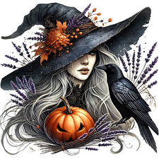 Wall Decal Sticker Halloween Moon Witch Wall Sticker 18X18cm Large