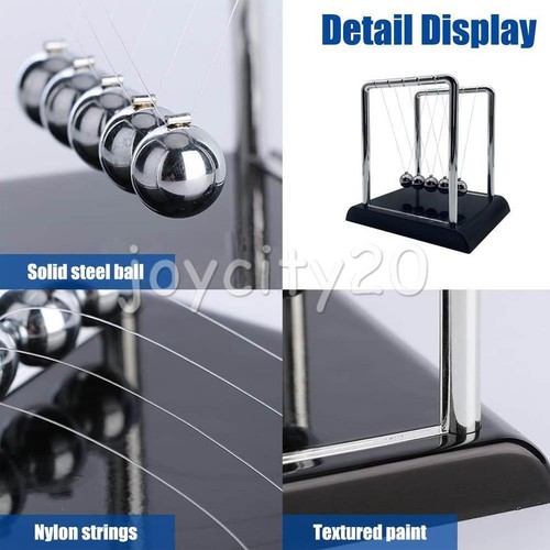 Newton's Cradle Steel Balance Ball Physics Science Pendulum Desk Fun Toy UK - Picture 6 of 9