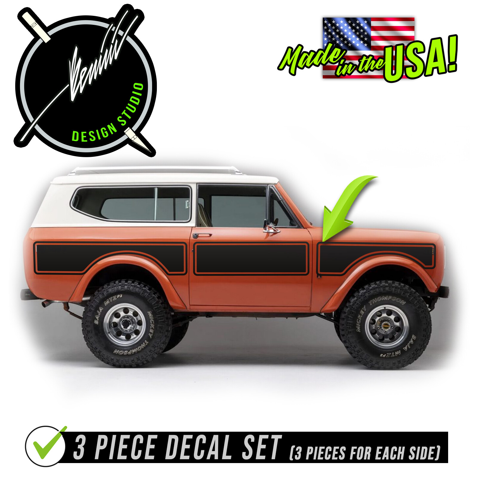 Graphics Decal Set Rallye Stripes 1 - Fits 1971 - 1980 International ...
