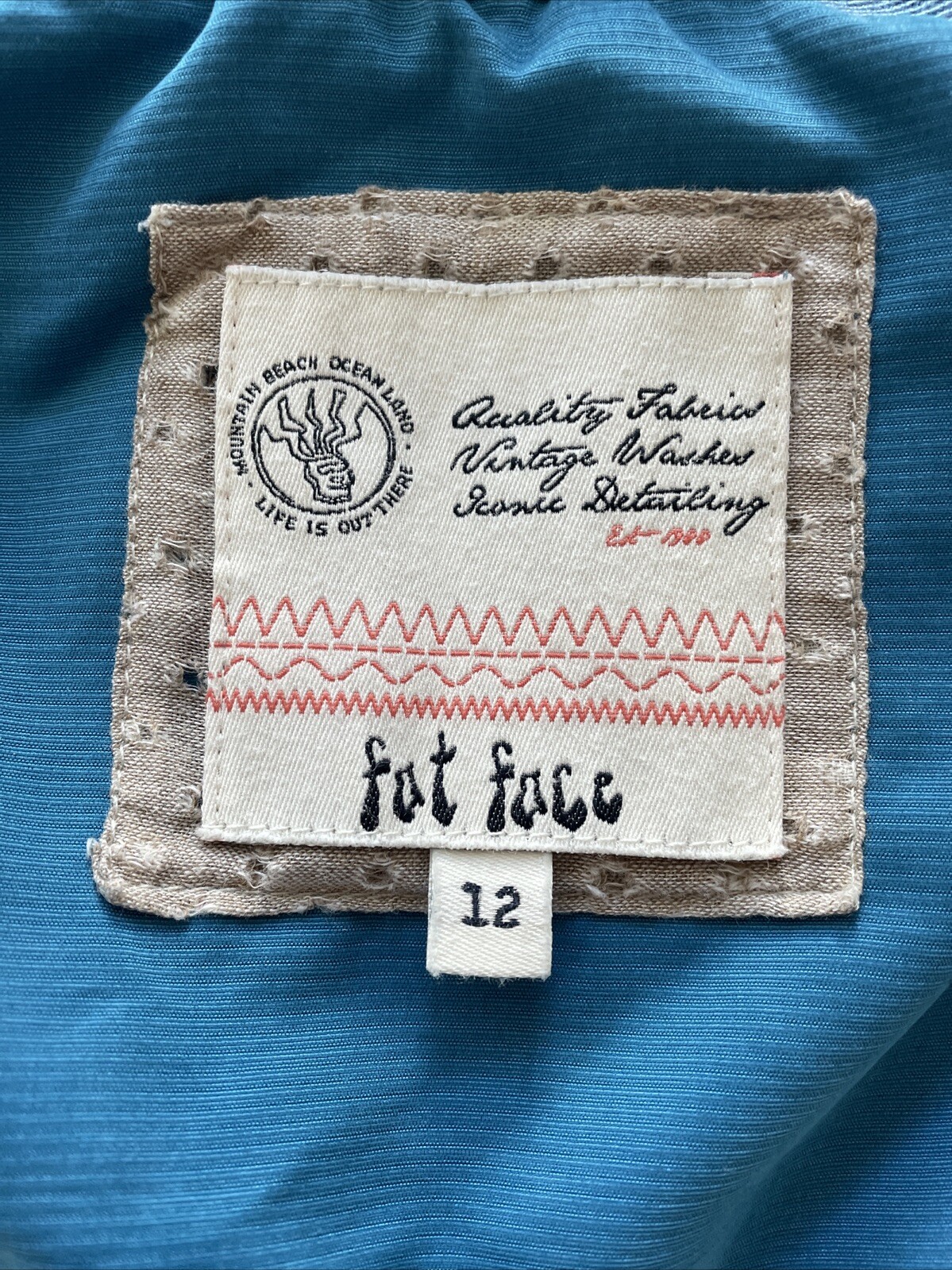 Fat Face Blue Thick Puffer Padded Fleece Lined Down Feather Gilet Size UK 12 image 5
