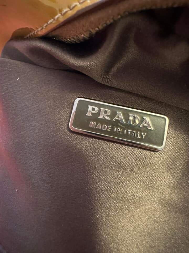 PRADA Patent Leather Bauletto 24 Mini Bag Mustard Yellow Brown Small Handbag  thumbnail 21