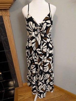 New Tabitha Brown x Target Neutral Botanical Print Linen Blend Dress Size  Med | eBay