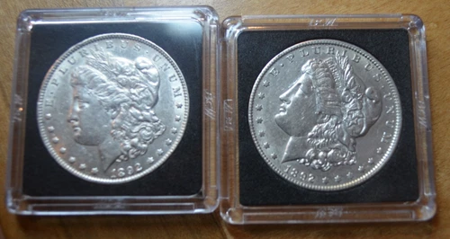 1892 and 1892 O MORGAN SILVER DOLLARS XF +