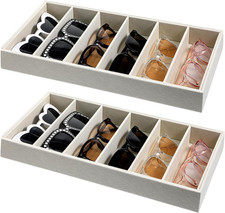 2 Pcs Velvet Sunglasses Organizer Tray 6 Grid Sunglass Organizer Velvet Tray,Eye