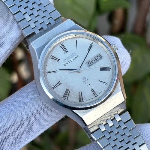 Vintage Seiko King Quartz Roman Numerals Dial Japan Made Men's Watch 0853-8005