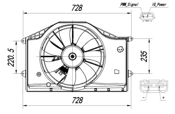 FAN ENGINE COOLING 47939 FOR P10A2/P10A4 1.0L 3cyl L15B7/L15BB 1.5L 4cyl - Image 2 of 4