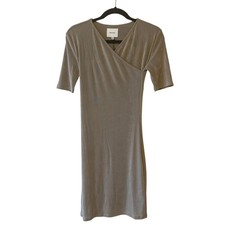 Reformation NWT Lotus Knit Dress Beach Rock Taupe Fitted Mini Size M