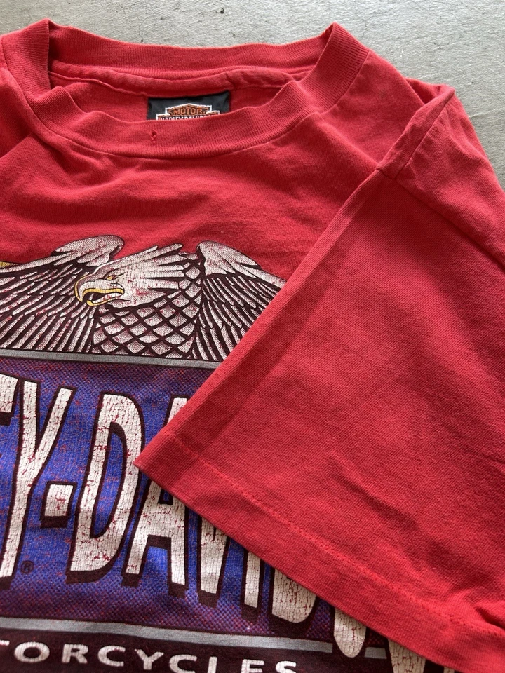 Винтажная футболка 90-х Harley Davidson 🦅❤️ Eagle Back Canada одинарный шов размер L - Изображение 4 из 4