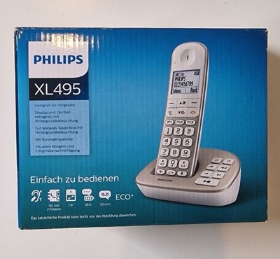 Philips XL4951S/38 DECT Telefon mit Anrufbeantworter Schnurlostelefon Weiß Neu