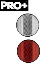 PRO+ Round Shaped Bike Clear Front Reflector & Rear Red Reflector Bicycle