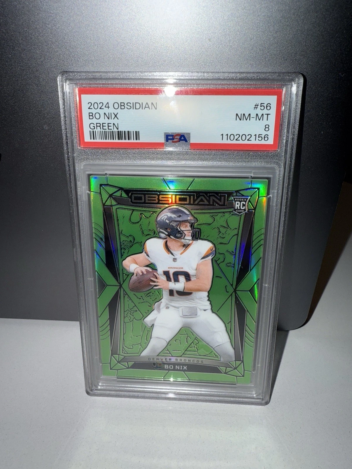 Bo Nix Panini Obsidian #56 Green