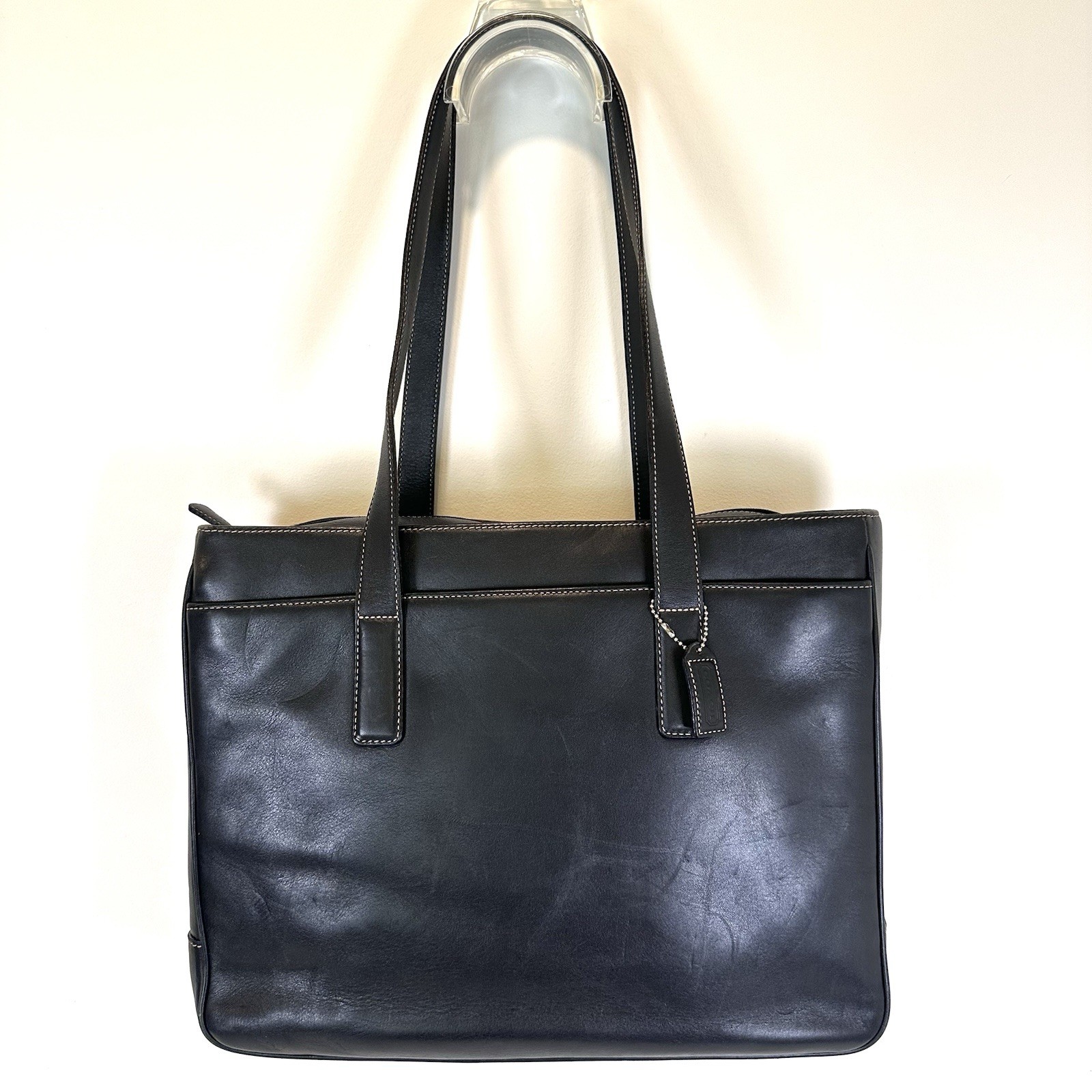 Vintage 2002 Coach Hamptons Weekender Laptop Tote in Black Leather No 5209 Y2K Era