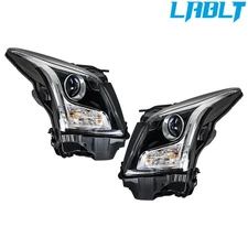 LABLT Right Side&Left Side Headlight Halogen Black For 2013-2018 Cadillac ATS