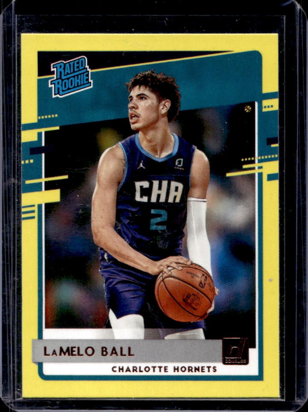 2020-21 Donruss LaMelo Ball Yellow Flood Rookie RC #202 Hornets