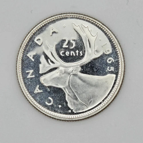 Old Canadia Coins Silver 1965 Canada 25 Cents BU UNC Silver Proof CAS011