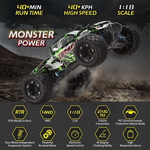 1:18 Scale All Terrain RC Cars, 40KM/H High Speed 4WD Remote Control Car with... - Picture 2 of 6