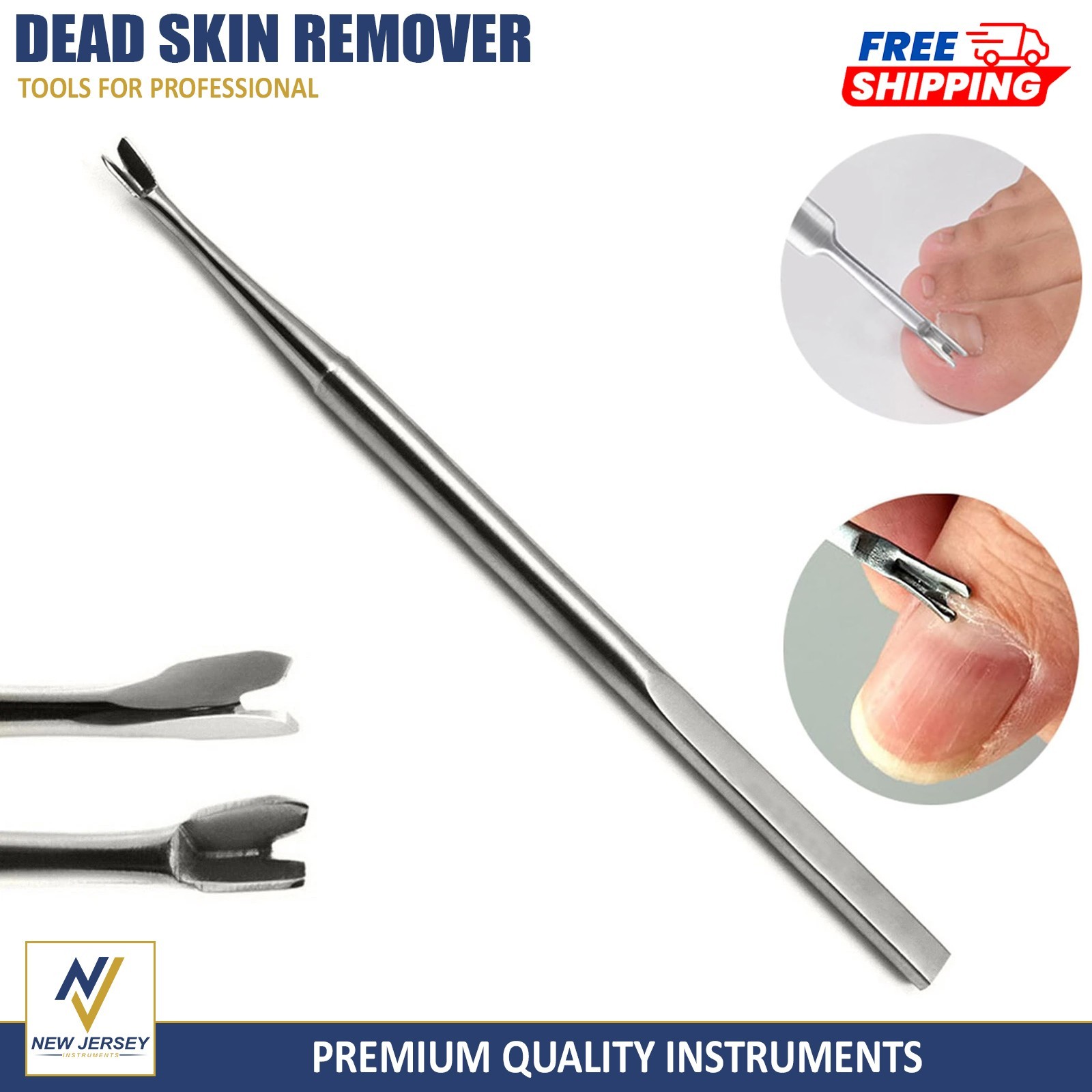 Manicure Pedicure V-Shape Cuticle Pusher Easy Remove Clean Dead Skin Knife Tool