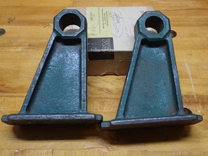 Vintage cast iron shaft support brackets lathe, grinder, industrial machinery