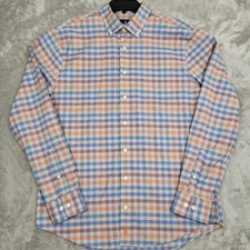 Johnnie-O Prep-Formance Button Down Shirt Mens Medium Multi-colored Plaid Logo