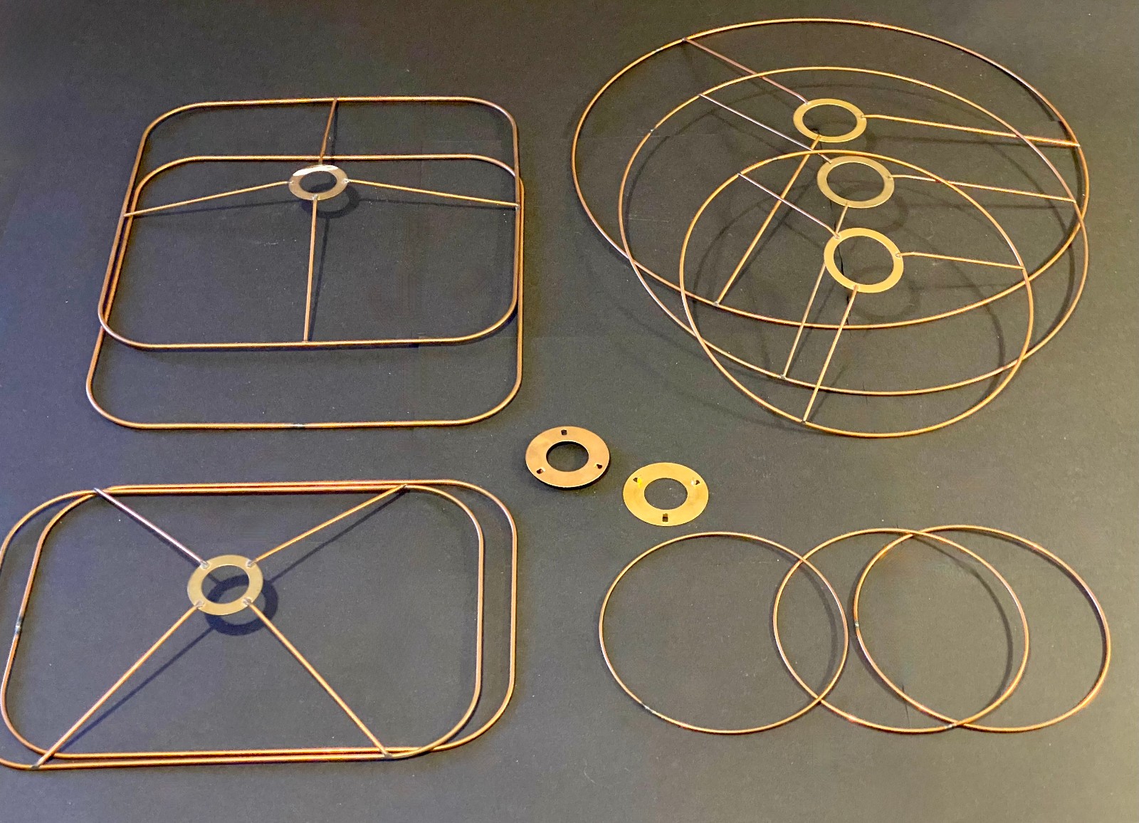 10 Armatures abat-jour cuivre pour carcasse lampe suspension et applique