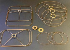 10 Armatures abat-jour fil cuivré carcasses baguées et nues, différentes formes