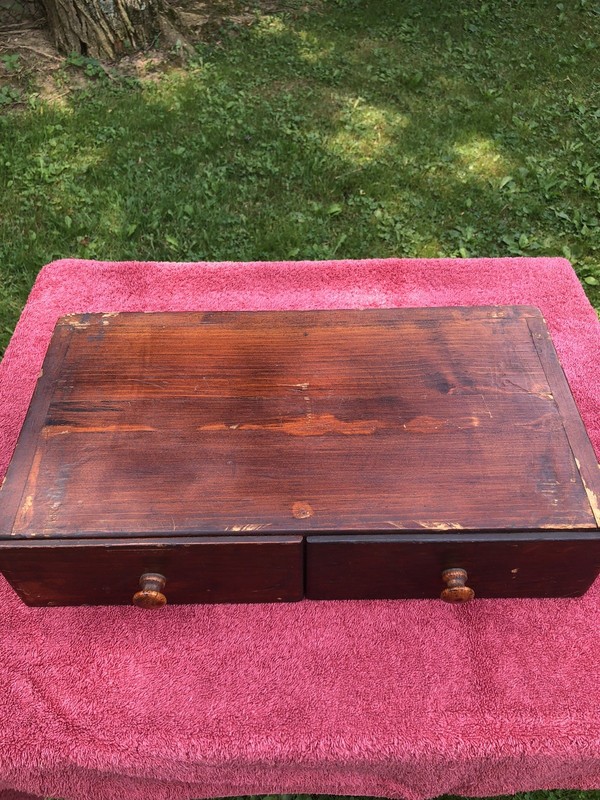 Vintage 2-Drawer Hardware Storage Card Cabinet Chest Primitive Hand Made