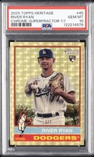 2025 TOPPS HERITAGE CHROME-SUPERFRACTOR 1/1 #45 RIVER RYAN 1/1 PSA 10