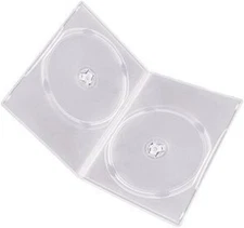 Maxtek 7mm Slim Clear Double CD/DVD Case, 50 Pieces Pack. (2 Discs 