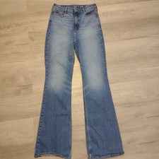 Old Navy Womens Higher High Rise Flare Jeans Size 10 Blue Stretch Dark Wash
