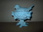 Vtg WESTMORELAND Blue Milk Glass Bird On Nest Covered Footed Candy Dish + Lid