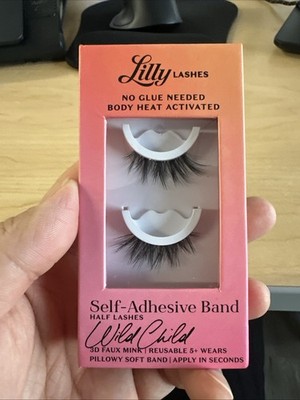 Lilly Lashes Self Adhesive Eyelashes (Half Lashes), No Lash Glue Needed