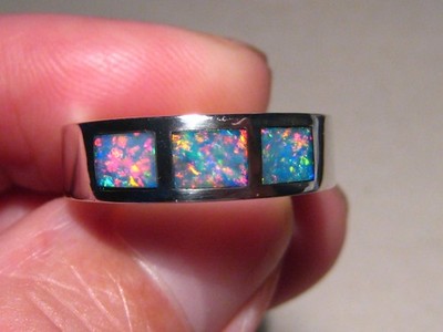 Brilliant  2.0 ct.  Opal  Ring   , sterling silver , Size 10 3/4   ,  NO RESIZE