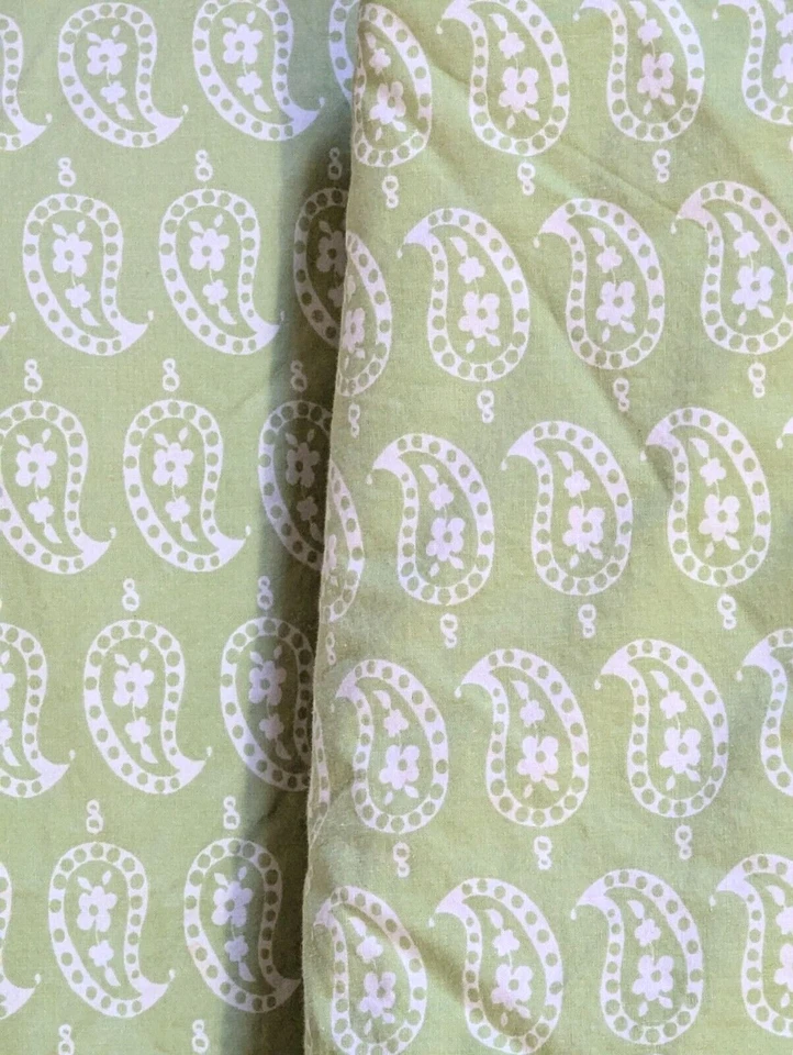 Edredón doble Pottery Barn Kids verde lima paisley 2 fundas 100 % algodón casa de campo Foto 3 de 4