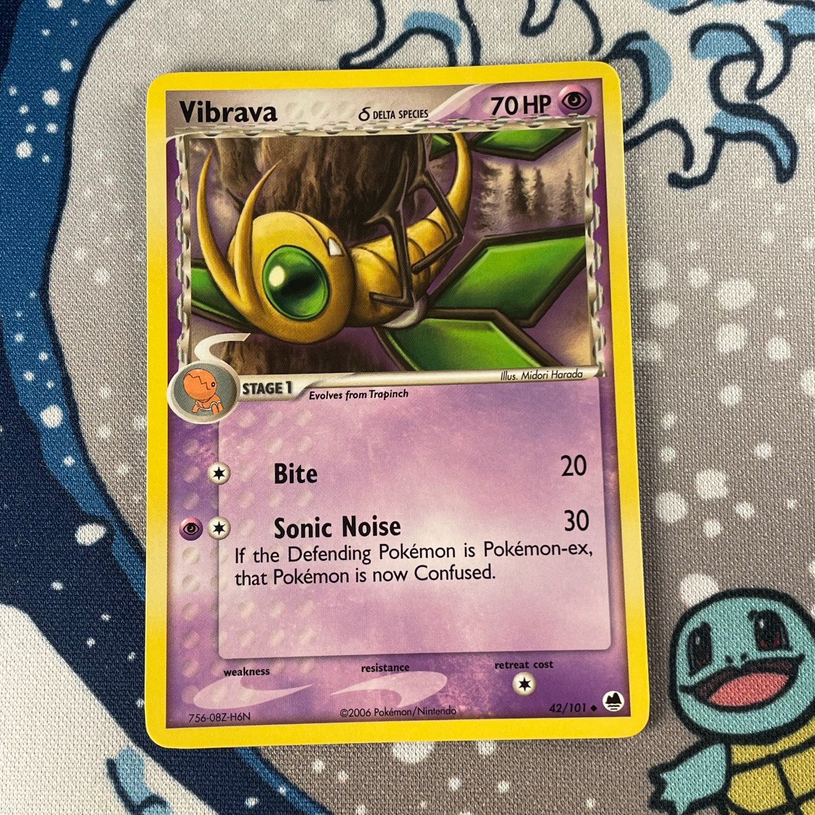 Vibrava 42/101 Non Holo EX Dragon Frontiers Set Pokemon Card Vintage 2006 NM