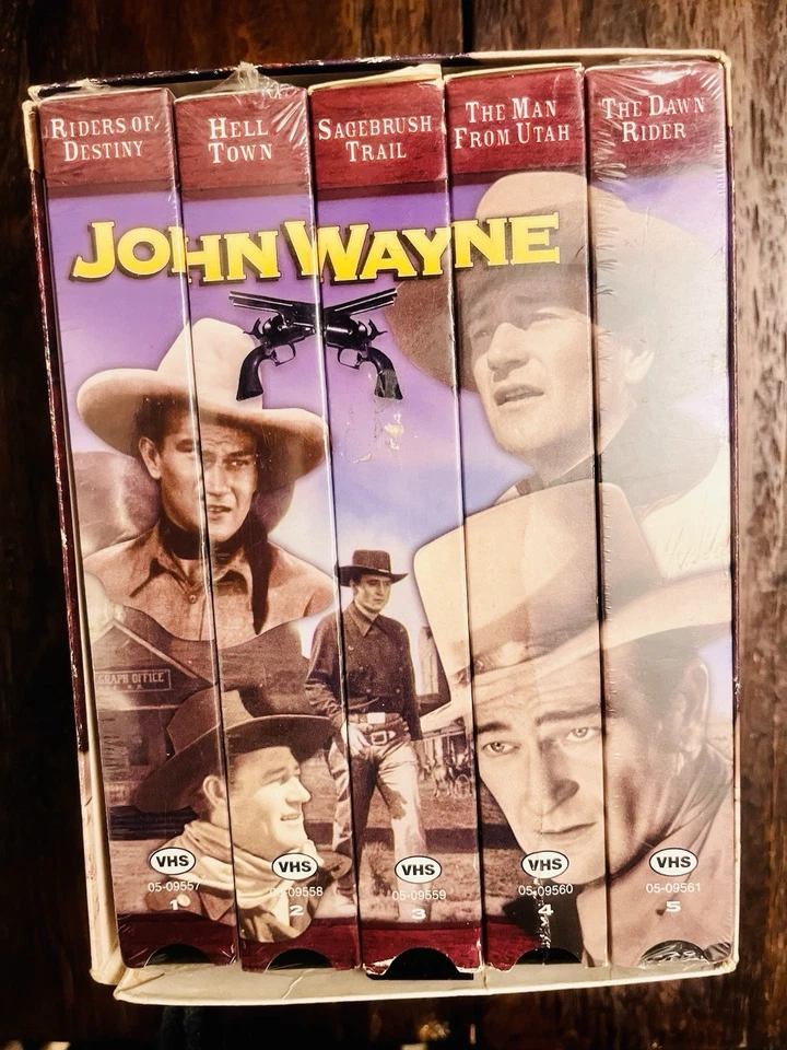 John Wayne Collection 5 VHS Tapes Pack 1997 Collector Series Box Set Cowboy - Imagen 3 de 3