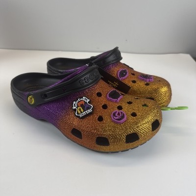 Disney x Crocs Hocus Pocus Clogs Unisex Size M9 W11 Purple Orange Glitter NEW