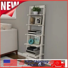5 Tier Leaning Ladder Bookshelf Lavish Home Display Bathroom Sunroom Modern New