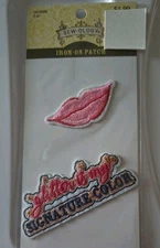 Sewology Iron-On Lip Glitter Set Patch Embroidery Schick Chic Sealed Package New