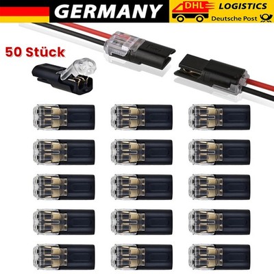 50 Stück Doppelpoliger Stecker Für LED-Lichtleisten 2-Polig Kabel Steckverbinder Wasserdicht