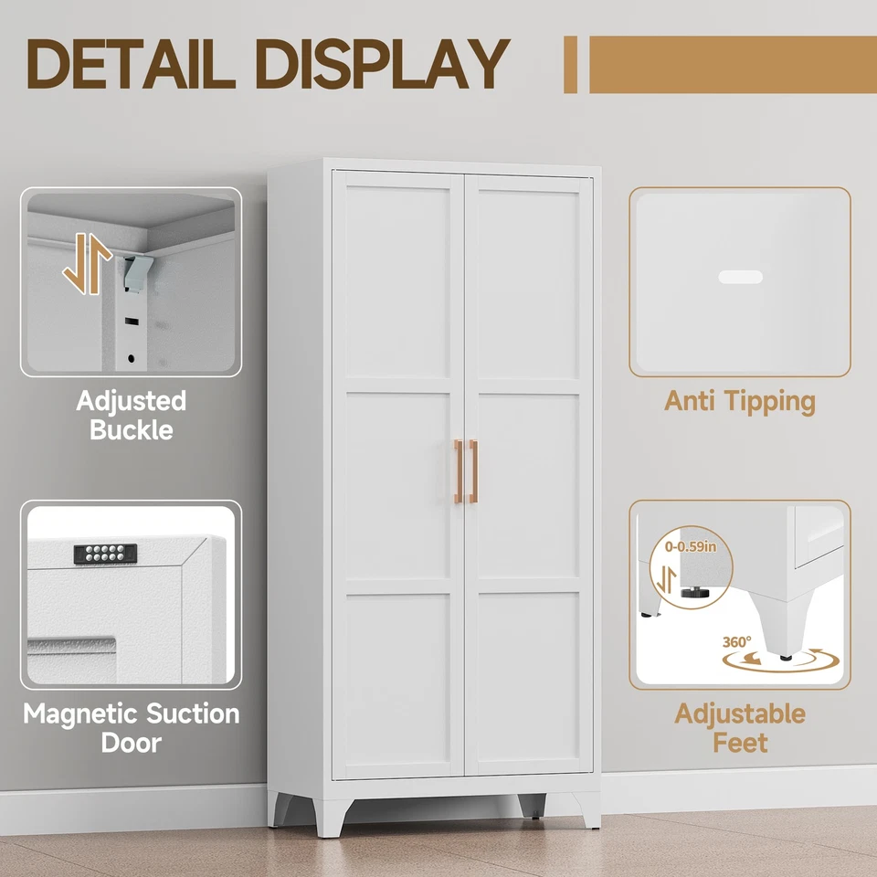 Armario de Metal Armario Armario 2 Puertas en Blanco, Armario Armario, Armario Foto 4 de 4