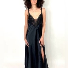 Victoria's Secret Vintage Gold Label Slip Dress In Black Size Medium