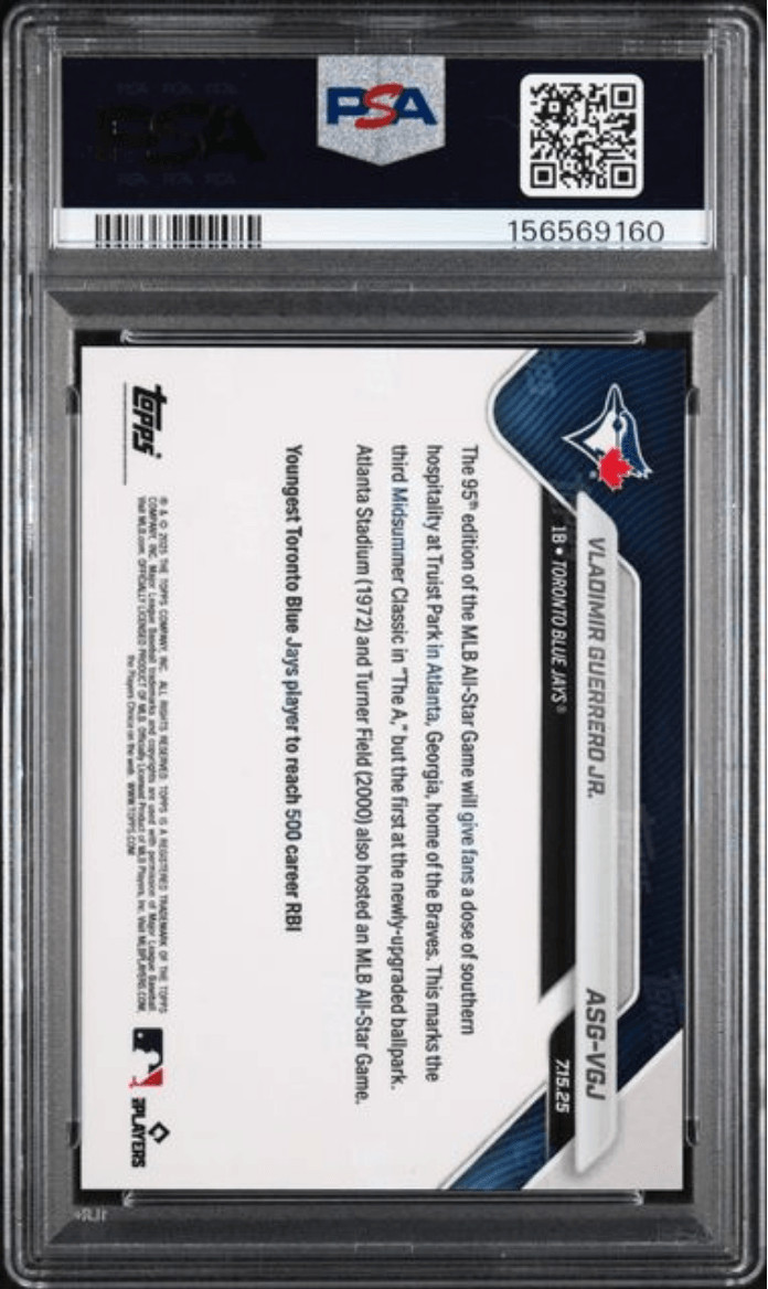 Graded 2025 Platinum Member Vlad Guerrero Jr #ASGVGJ Baseball Card PSA 10 view 2