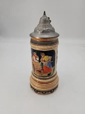 Vintage made in Germany Beer Stein w/ lid: Hätt Adam Bairisch Bier besessen