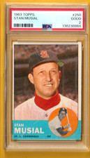 1963 TOPPS    STAN MUSIAL   #250   PSA 2  CARDINALS  HOF