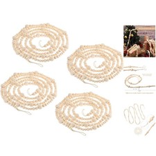 Elegant 118-Inch Wooden Bead Garland - Versatile Rustic Christmas Wall Hanging