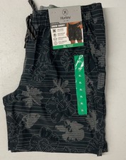 HURLEY Mens Swim Shorts Trunks Board FLORAL Stretch XL Tropical BLACK 7.5 in NWT