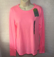 TEK GEAR Drytek Womens Top SMALL Long Sleeve Pink Performance Athletic NWT