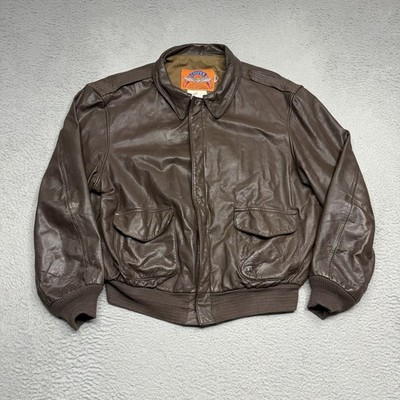 VINTAGE Cooper Type A-2 Leather Flight Bomber Jacket Mens 52L Brown USA 80s