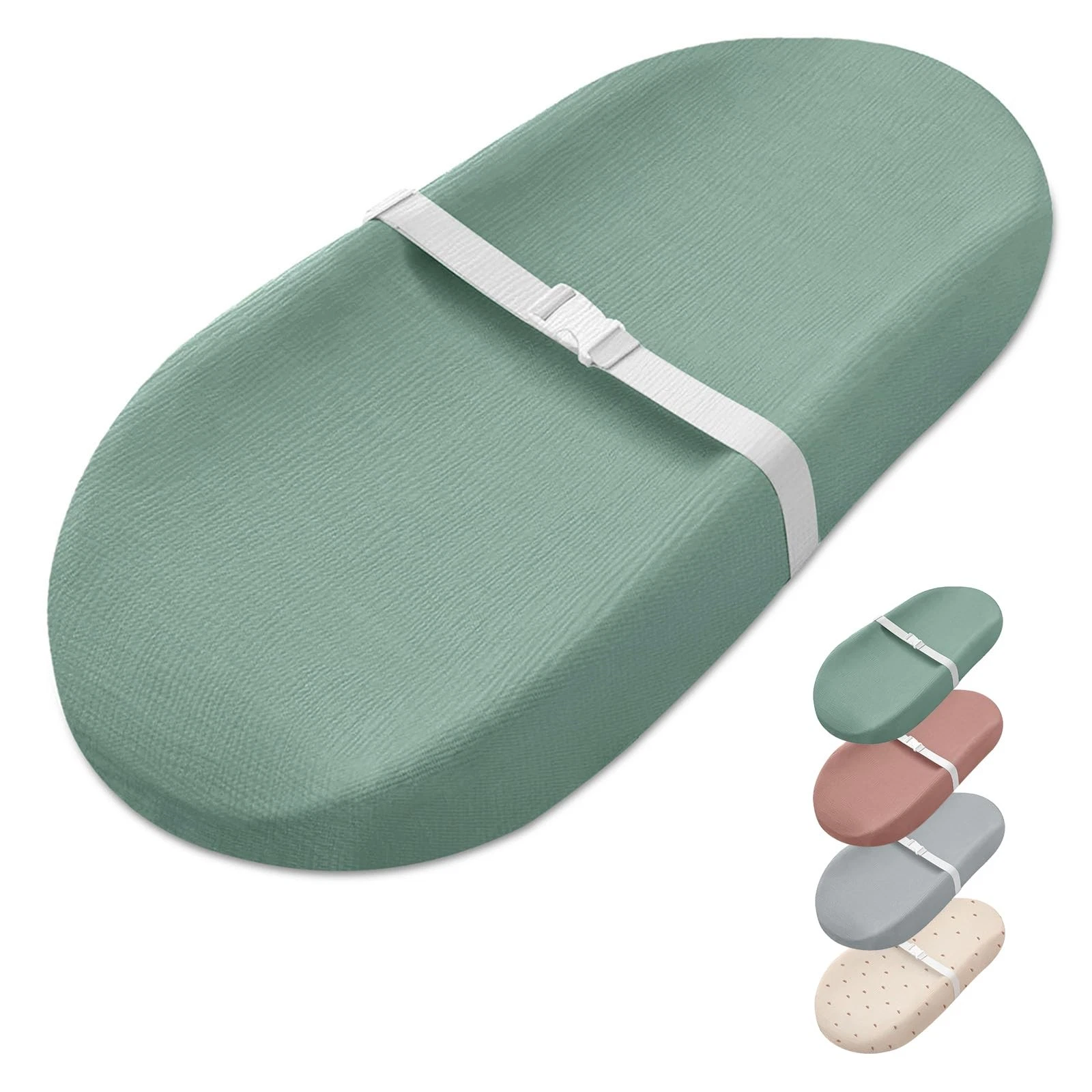 Muslin Baby Changing Pad with Waterproof Lining Foam, Diaper Changing Table P...