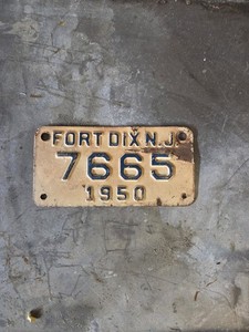 1950 Fort Dix NJ License Plate